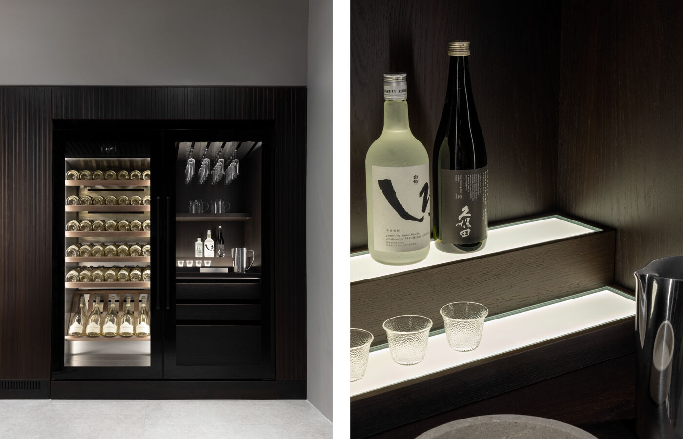 Arclinea Teca Wine Storage in the Convivium with Lapis Kitchen