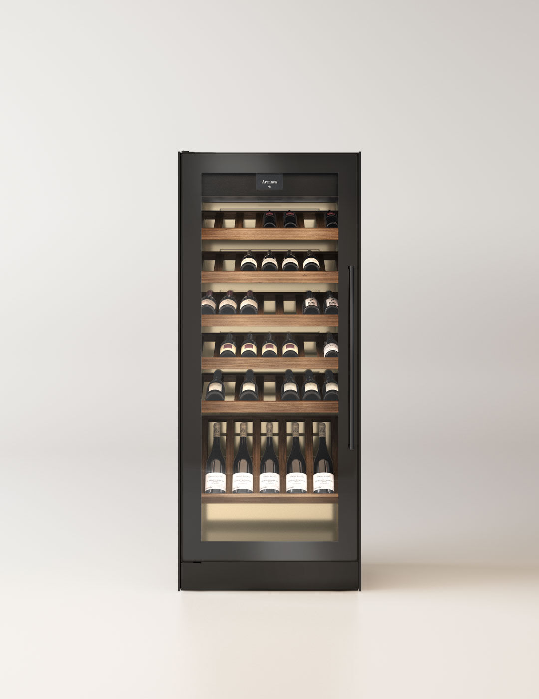 Kitchen Luxury Wine Cabinets - Arclinea Teca - Integrated Lighting and Glass Fronts