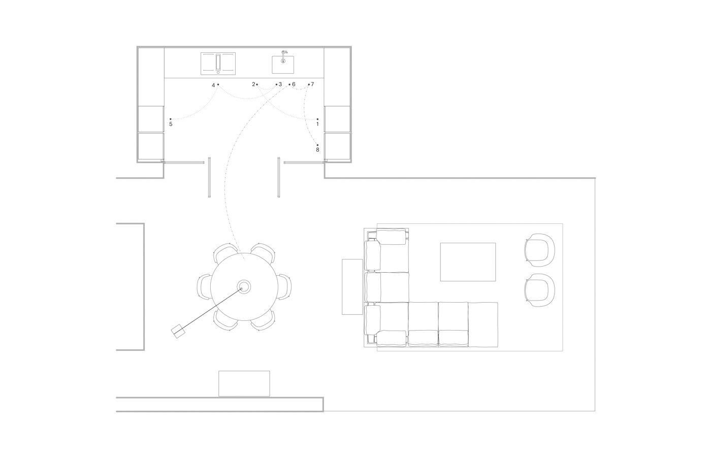 Arclinea Thea Borgogna Kitchen Floor Plan